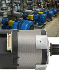 12 To 24 Volt DC Servo Motor With 100 Line Encoder Micro Brushless Drive for Robotics and CNC Builds front view with industrial background
