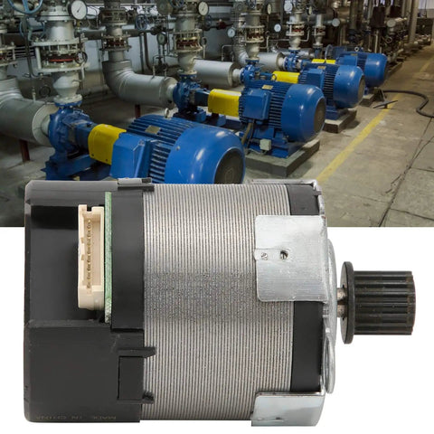12 To 24 Volt DC Servo Motor With 100 Line Encoder Micro Brushless Drive for Robotics and CNC Builds front view with industrial background