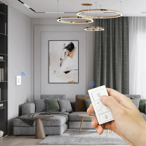 Top Tier Wireless Dimmer Switch With Remote And Alexa Compatible For Buttery Smooth Ambient Lighting And Zero Sweat Wiring Control For Your Next Home Upgrade in a modern living room.