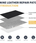 Illustration showing layers of Leather Repair Tape Self Adhesive Patch Kit 3x60 Inches Black For Furniture, Sofa, Car Seats And Office Chairs.