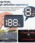 Clear Car Projection Display With Real Time Satellite Speed Tracking And Adjustable Brightness shown with large digital readout