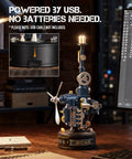 3D Puzzle For Adults Beacon Tower Model Kit With Lights And Moving Engine Propeller, 139 Pcs Mechanical Building Set For STEM Learning, Cool Desk Decor And Gift For Men Women Teens, 6 Dynamic Effects And 3 Lighting Modes. USB-powered beacon tower with lit propeller