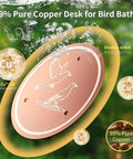 Copper Disk Bird Bath Cleaner With 99.9% Pure Copper, All-Season Water Purifier For Outdoor Bird Baths And Bowls, Triple-Point Support