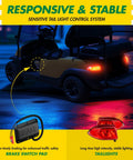 Ready Rollin Premium Golf Cart Led Light Kit showing brake switch pad and tail lights in night setting, compatible with Club Car Precedent 2004 up.
