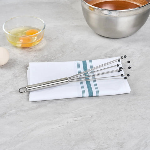 Stainless Steel Ball Whisk With Silicone Tips 10.5 Inch 24 Pack Non Scratch Dishwasher Safe Non Stick Silicone Ball Whisk For Cooking And Baking Great For Sauces And Gravies Kitchen Workhorse on kitchen towel