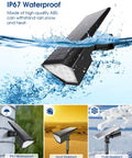 Solar Powered Landscape Spot Lights Set Of Ten Super Bright 700 Lumen Warm White Outdoor Pathway Garden Lights IP67 Weatherproof