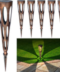 Solar Pathway Lights Outdoor 6 Pack LED Waterproof Conical Garden Stakes For Yard Path Patio Driveway Decor Bronze Finish