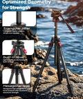 68 Inch Fluid Head Camera Tripod For DSLR Camcorders Binoculars Spotting Scope Telescopes Travel Ready Lightweight Aluminum Legs