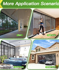2 Car Garage Door Screen With Magnetic Closure Heavy Duty Weighted Bottom Self Sealing Hands Free Magnetic Screen Door For Easy Pass Through No Fuss Easy To Assemble 16x7 Ft Polyester No Odor application scenarios.