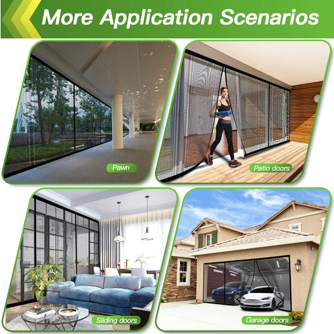 2 Car Garage Door Screen With Magnetic Closure Heavy Duty Weighted Bottom Self Sealing Hands Free Magnetic Screen Door For Easy Pass Through No Fuss Easy To Assemble 16x7 Ft Polyester No Odor application scenarios.