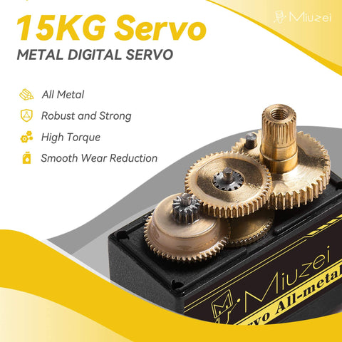 MG996R 55g Metal Gear Torque Digital Servo Motor with exposed metal gears for RC Helicopter Car Boat Robot, high torque 15KG Servo