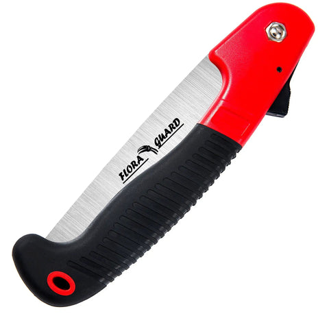 Folding Pruning Saw With Triple Cut Razor Teeth For Quick Wood Cutting And Tree Trimming On Camping Runs 7.7 Inch High Carbon Steel Blade
