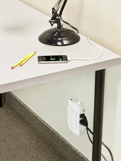 Six Outlet Swivel Power Strip With Two USB Ports, Space Saving Wall Tap Surge Protector Up To 2100 Joules, 2.1 Amp Quick Charge