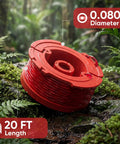 8 Pack 0.080 Inch 20 Ft Auto Feed Weed Eater String Line For Craftsman Weed Wacker CMCST910 Series Universal Fit Replacement CMZST080 CMZST0803 Compatible spool with natural background.