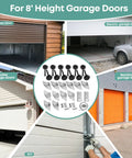 Quiet Full Wrap Nylon Garage Door Roller Kit With Hinges Top And Bottom Brackets Wire Rope And 2 Inch Rollers For 8 Foot Doors