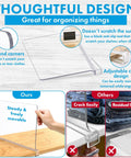 Clear Acrylic Shelf Dividers For Closet Organization, No Fuss 8 Pack Shelf Dividers with adjustable clips and round corners.