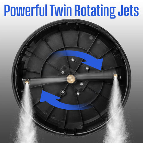 12 Inch Pressure Washer Surface Cleaner Attachment For Up To 2500 PSI with twin rotating jets for efficient cleaning