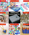 15 Piece Clear Bead Organizer Kit With Labeled Compartments Large Craft Case For Beads Jewelry Making Diamonds Bracelets Screws Sewing Mini Tools And Small Parts Storage For DIY Enthusiasts, clear plastic box
