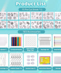 Shrink Art Sheets Kit For Kids With 75 Pre Cut Designs For Instant Fun Easy Coloring And Keychain Making Craft Set No Cutting Needed Diy Craft Project For Boys And Girls Creative Gift Idea, product list of 75 pre-cut sheets and 183 accessories