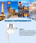 US To Europe Travel Plug Adapter With 4Ft Extension Cord Not For UK A Must Have Travel Essential For Germany France Greece