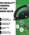 High quality steering sector pinion gear with bushings for John Deere L105-L130 tractors, full repair kit displayed.