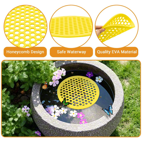 4 Pack Bee Watering Station For Garden 7.87 Inch Pollinator Watering Station And Butterfly Feeder in stone bowl.