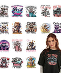 Sixteen Cute Raccoon Iron On Patches For T Shirts Bags And More Ready To Press Heat Transfer Vinyl Stickers Set Display
