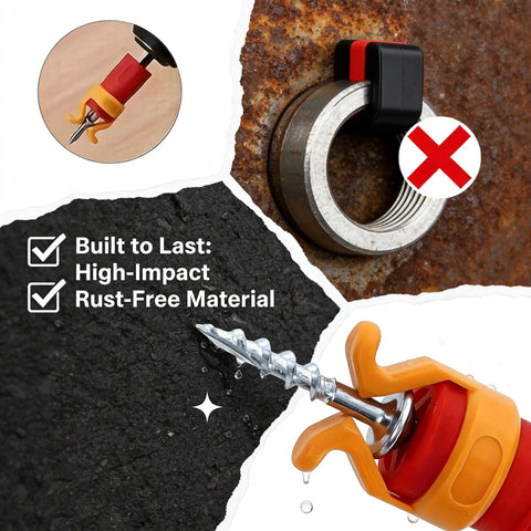 Red Black Screw Holder Drill Bit Guide And Secure Grip Accessory For Woodworking Projects Durable Plastic 40 Millimeters Pack Of 3