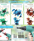 Take Apart Dinosaur STEM Toys For Kids 3-5 With Electric Drill Educational Building Set, assembly instructions with components