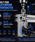 Heavy Duty T Slot Connectors For Aluminum Extrusion 40 mm Framing Hardware No Sweat DIY Setup 90 Degree showing strength metrics and installation.