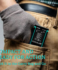 Heavy Duty Red Laser Distance Meter Measures Up To 393 Ft With Smart Tilt Sensor And Backlit Screen in pocket, ready for use.