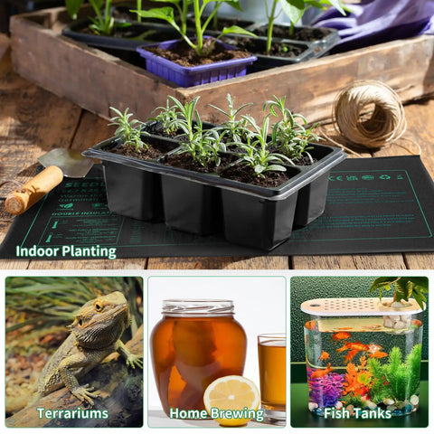 Six Pack Seedling Heat Mats Durable Waterproof Plant Heating Pads 10 X 20.75 Inches Each For Germination Indoor Gardening Greenhouse Seed Starting And Early Growth