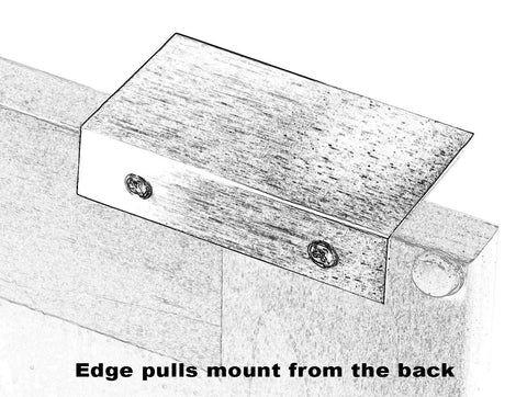 Back Mount Finger Edge Pull 3 Inch Polished Chrome Cabinet And Drawer Handle displayed from back mounting perspective