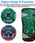 Heavy Duty Automotive Multimeter Featuring True Rms Accuracy And Cat Iii 600V Safety for internal circuit details, blue circuit board.