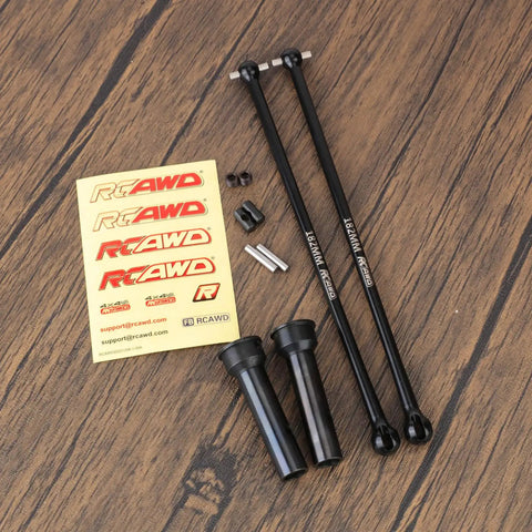 Arrma One Fifth Kraton Outcast Eight S EXB Driveshaft Upgrade Alloy Steel 60 Percent Harder Front And Rear Driveshafts Replaces ARA310926 Two Piece Set For Beefier RC Truck Performance, two black 182mm shafts and hardware