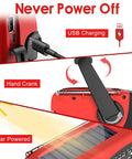Emergency Hand Crank Radio With LED Flashlight AM FM NOAA Weather Radio 2000mAh Power Bank USB Charging Solar Powered features