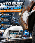 Hit The Garage And Fix That Rust Real Quick With Car Metal Rust Repair Paste And Brush 3 Pack applied to vehicle rust area.