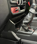 Jeep Gladiator And Wrangler Center Console Organizer Gear Shift Tray 3 Piece Kit with Cushioned Storage, installed view