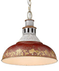 Kinsley Pendant Light In Aged Galvanized Steel, Rustic Farmhouse Ceiling Fixture With Vintage Charm And Industrial Vibe