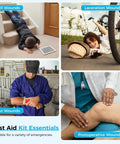 Emergency Wound Closure Kit 2-Pack; medical-grade adhesive sutures and butterfly bandages; wound-care collage.