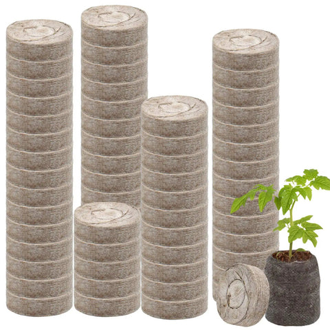 100 Pack 30mm Peat Pellets Seed Starter Pods for Easy Seed Starting Expand to Eight Times Their Size When Watered