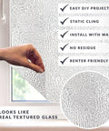 Texture Twelve Window Privacy Film With Dimensional Textured Glass Look Static Cling Non Adhesive Privacy Film For Homes And Offices Blocks View Without Darkening UV Protection Made In USA 36 By 72 Inch being applied
