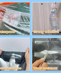 Kickass Clear Heavy Duty Repair Tape For Motorhome Roof Tent Boat Awning Fabric Waterproof Reinforced Adhesive Strip applied to a tear.