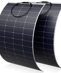 2 Pack 200W Flexible Mono Solar Panel Set With ETFE Coating IP68 Waterproof Lightweight Fiberglass Backed For 12V Battery Charging