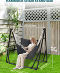 Woman reading in 2 In 1 Hammock And Swing Chair With Collapsible Steel Stand And Carrying Case Portable And Adjustable No Fuss Setup outdoors