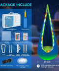 Light Up Pod Swing Seat For Kids With LED Lights, Sensory Hammock Chair in Cotton, 63x27 inches, includes hardware and remotes