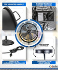 20 Inch High Velocity Industrial Pedestal Fan With All Metal Construction Aluminum Blades 3 Speed Slim Profile Stand features