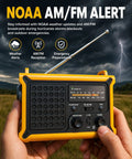 Beefed Up Emergency Weather Radio With Hand Crank Solar Power And 12000mAh Battery, featuring NOAA AM FM Alerts used in storm