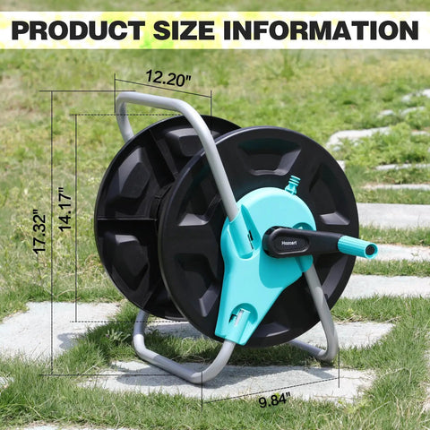 Garden Hose Reel Cart Holds Fifty To One Hundred Thirty Feet Of Five Eighth Inch Hose, Wall Mounted Portable