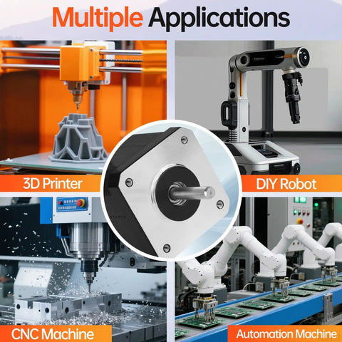 5Pack Nema 17 Stepper Motor 1.8 Degree 2 Phase High Torque 0.6Nm for 3D Printer, CNC, DIY Robot, and Automation Machine applications